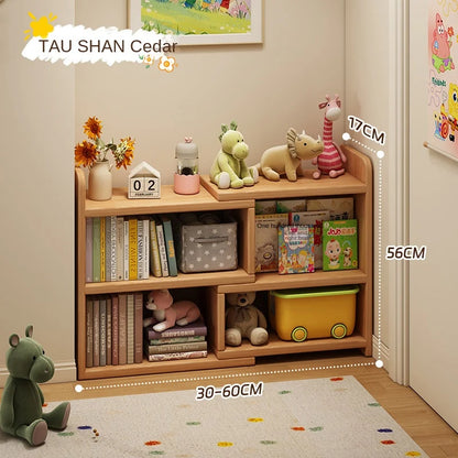 Solid wood corner bookshelf, storage rack, floor-standing storage cabinet, home bookcase, wall corner extendable cabinet