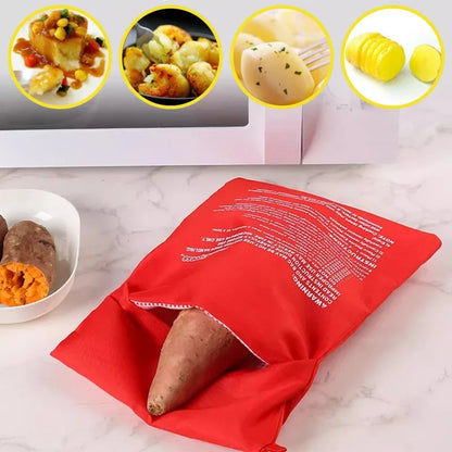 Microwave Potato Bag Reusable Express Microwave Potato Cooker Bag Baked Potato Cooker Perfect Potatoes 4 Minutes Red Baked Pouch