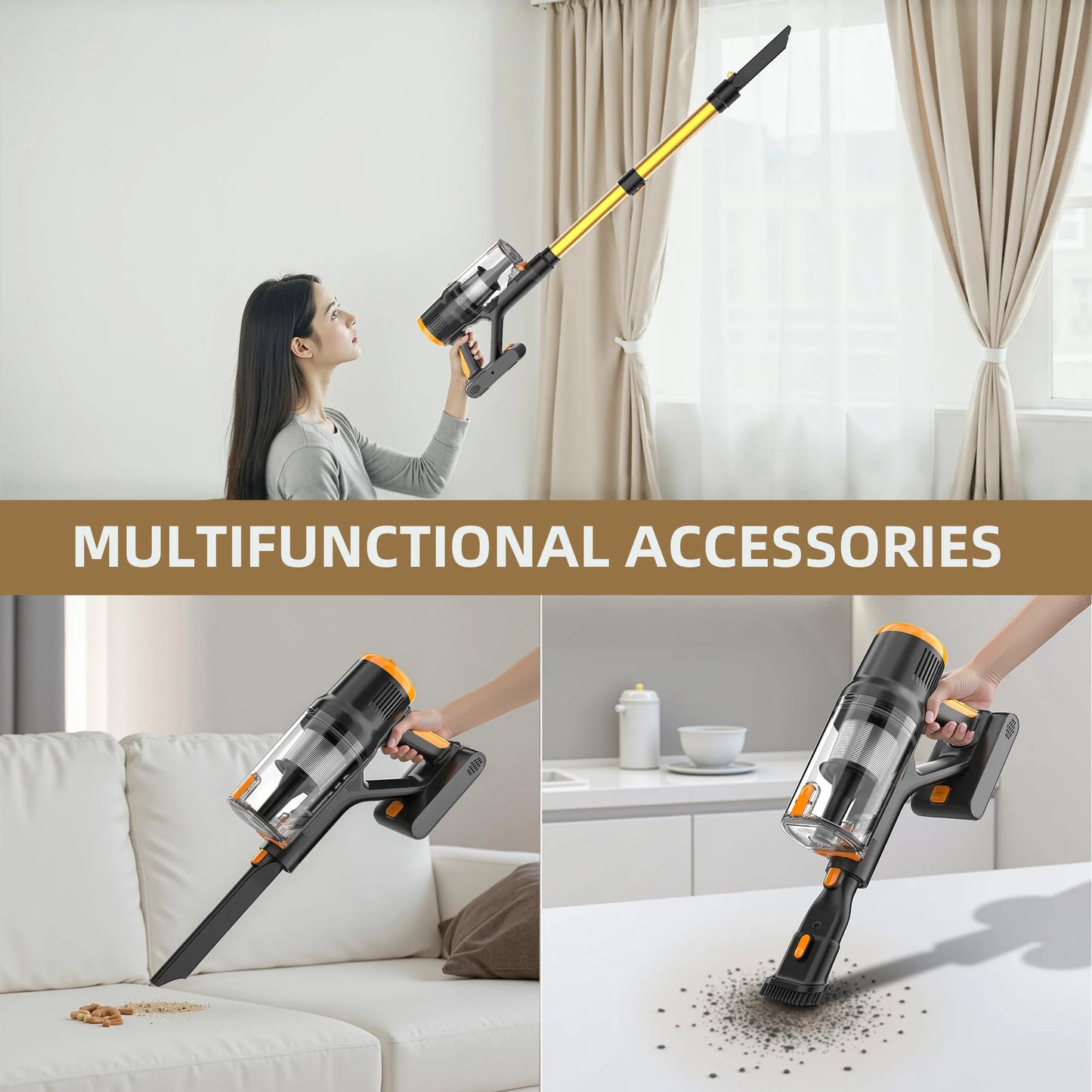 Blossom DSV112A Cordless Vacuum Cleaner 550W 45000PA – Powerful Brushless Motor, Handheld Home Vacuum