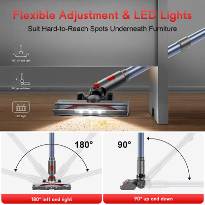 Honki Cordless Vacuum Cleaner 78KPA 45Mins 6*2200mAh Lightweight Stick Vacuum Cleaner for Home Hardwood Floor Carpet Pet Hair