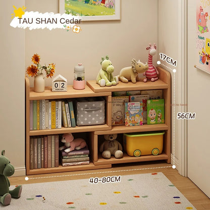 Solid wood corner bookshelf, storage rack, floor-standing storage cabinet, home bookcase, wall corner extendable cabinet
