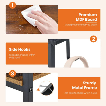 Computer Desk with 2 Drawers For Study Office Gaming Wood Table with Adjustable Position Drawers