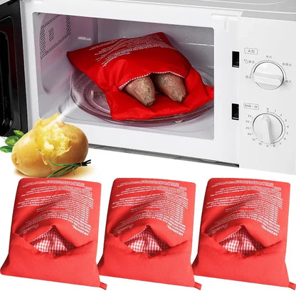 Microwave Potato Bag Reusable Express Microwave Potato Cooker Bag Baked Potato Cooker Perfect Potatoes 4 Minutes Red Baked Pouch