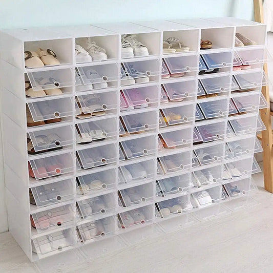 20PCS/24PCS Foldable Flip Shoe Boxes Set Shoe Rack Stackable Storage Container