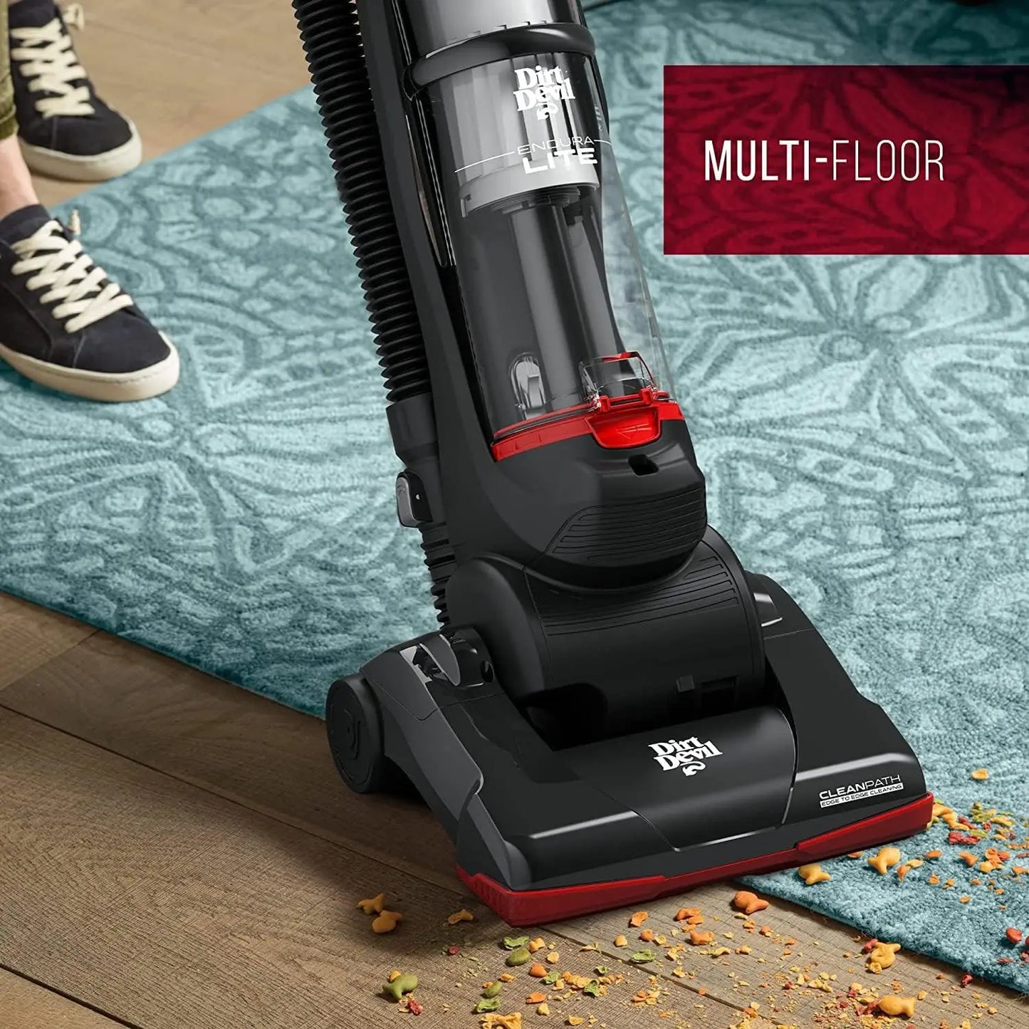 Lightweight Upright Bagless Vacuum Cleaner for Carpet and Hard Floor, Powerful Corded Home Use
