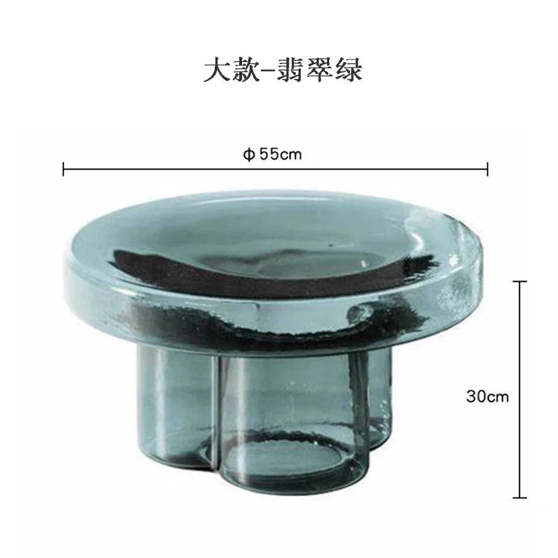 Nordic Creative Glass Coffee Table Living Room Sofa Side Tables Combination Handmade Coffee Table Round Light Luxury Tables