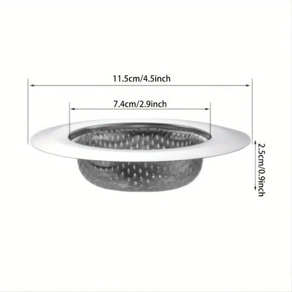2pcs Kitchen Sink Strainer, Stainless Steel Sink Drain Strainer, Large Wide Rim 4.5" Diameter, Food Catcher For Most Sink Drains