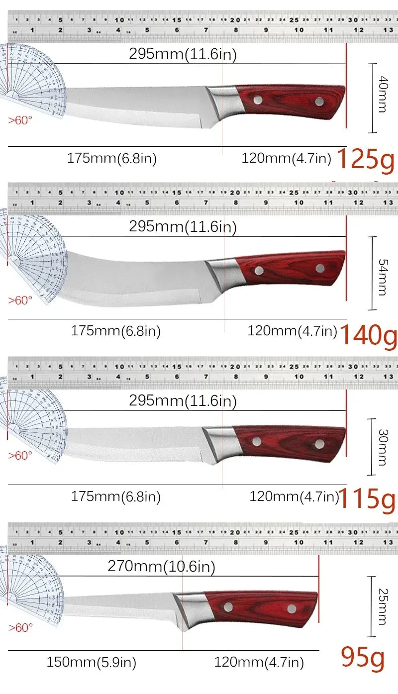 1-4pcs Kitchen Knives Forged Boning Knife Stainless Steel Chef's Knife for Cooking Fruit Knife BBQ Meat Cleaver Butcher Knives
