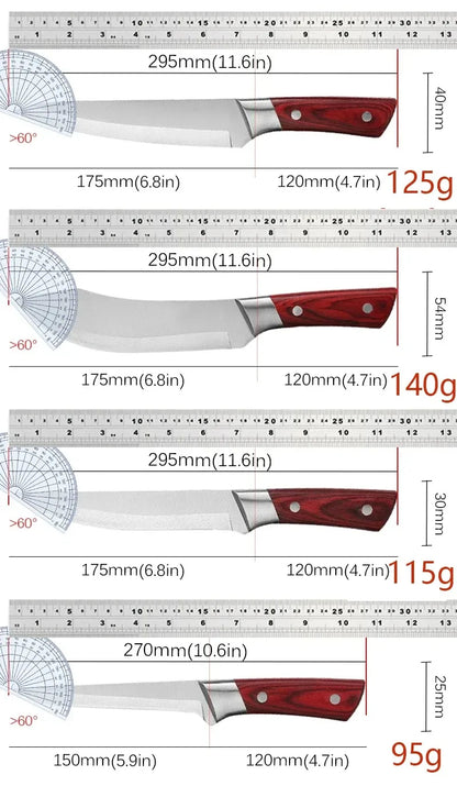 1-4pcs Kitchen Knives Forged Boning Knife Stainless Steel Chef's Knife for Cooking Fruit Knife BBQ Meat Cleaver Butcher Knives