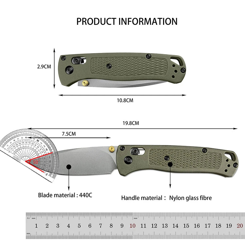 Ranger Green BM535 Bugout AXIS Folding Pocket Knife EDC Knife Outdoor Camping Hunting Fishing Tools