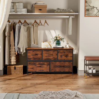Living Room Display Cabinet Layers With 5 Fabric Drawers