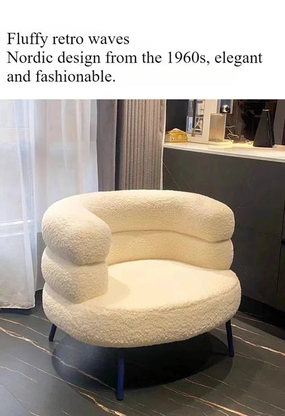 Internet celebrity backrest sofa lamb wool lazy sofa chair living room bedroom cloakroom casual makeup chair dresser chair