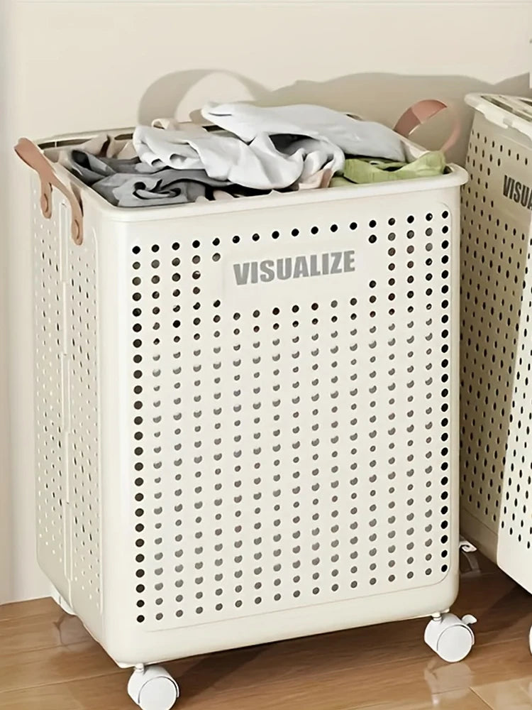 storage laundry basket foldable with wheels