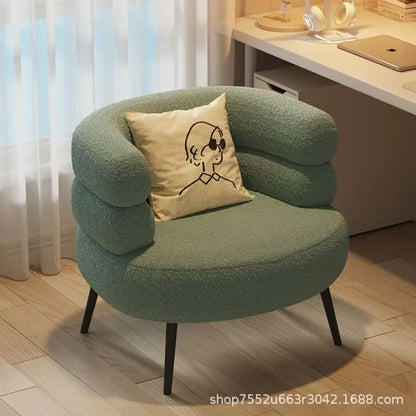 Internet celebrity backrest sofa lamb wool lazy sofa chair living room bedroom cloakroom casual makeup chair dresser chair