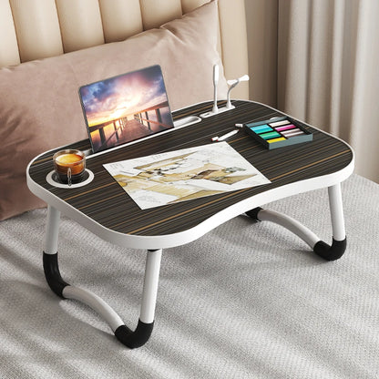 laptop , bedside breakfast table with cup holder and side draw