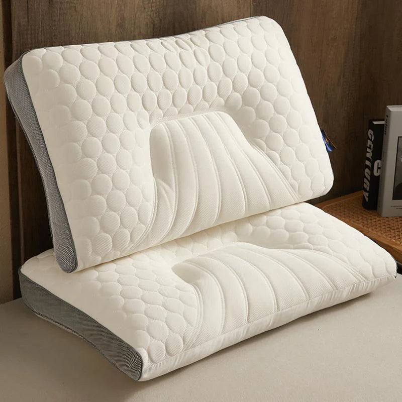 Latex filled  neck deep sleep aid pillow massage