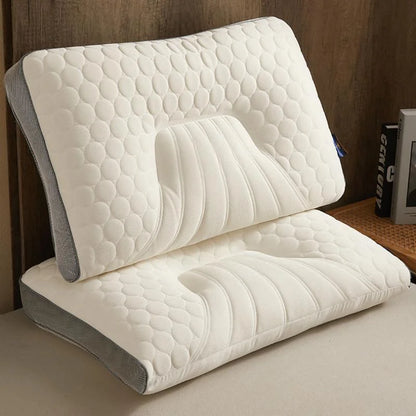 Latex filled  neck deep sleep aid pillow massage