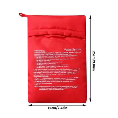 Microwave Potato Bag Reusable Express Microwave Potato Cooker Bag Baked Potato Cooker Perfect Potatoes 4 Minutes Red Baked Pouch
