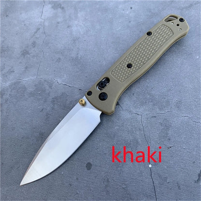BM535 Bugout Axis Lock Folding Knife 3.24" Satin Plain Blade Grivory Handles  for Everyday Carry and Camping Hunting Outdoor