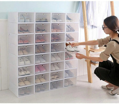20PCS/24PCS Foldable Flip Shoe Boxes Set Shoe Rack Stackable Storage Container