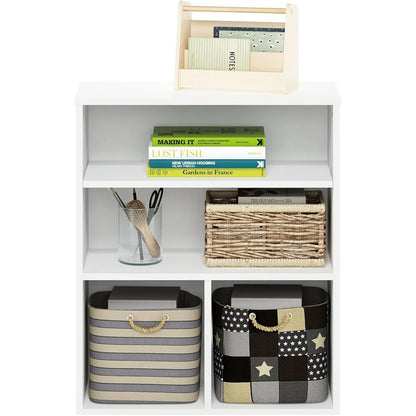 3 Tier White Display Bookcase