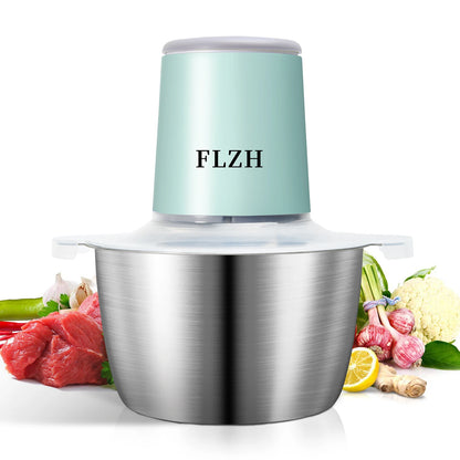 Food Chopper, Food Processor Mini Electric, 2L 148W, Stainless Steel Mincer for Kitchen, Vegetable, Onion, Garlic, Salad, Baby F