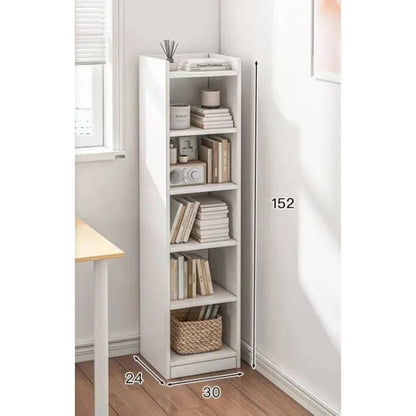 Small bookshelf between cracks, simple household storage shelf, floor-to-ceiling bedroom locker shelf, narrow bookcase