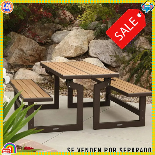 Bestseller60054 Convertible Bench / Table, Faux Wood Construction, BrownTime limitLimited time