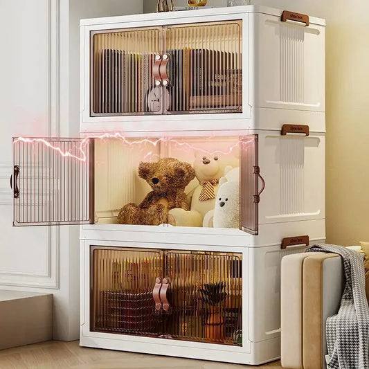 Lids and Doors, 3 Tilers of 8.8Gal Stack-able Bins with Wheels
