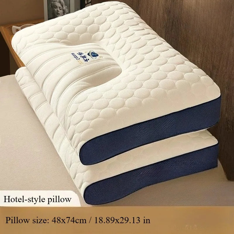 Latex filled  neck deep sleep aid pillow massage