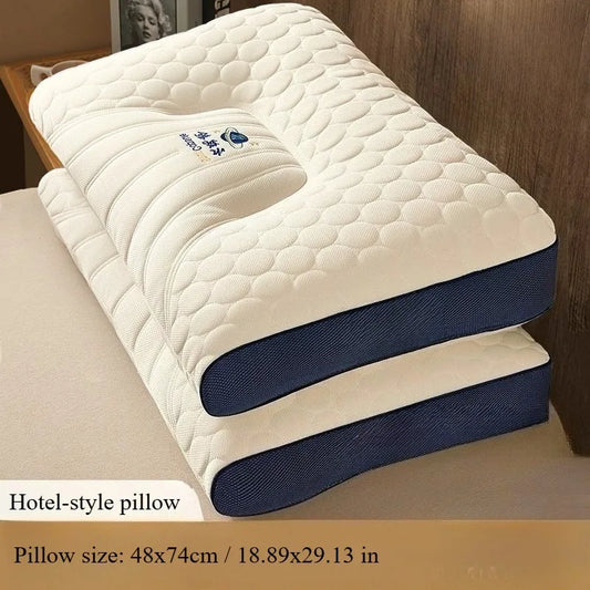 Latex filled  neck deep sleep aid pillow massage