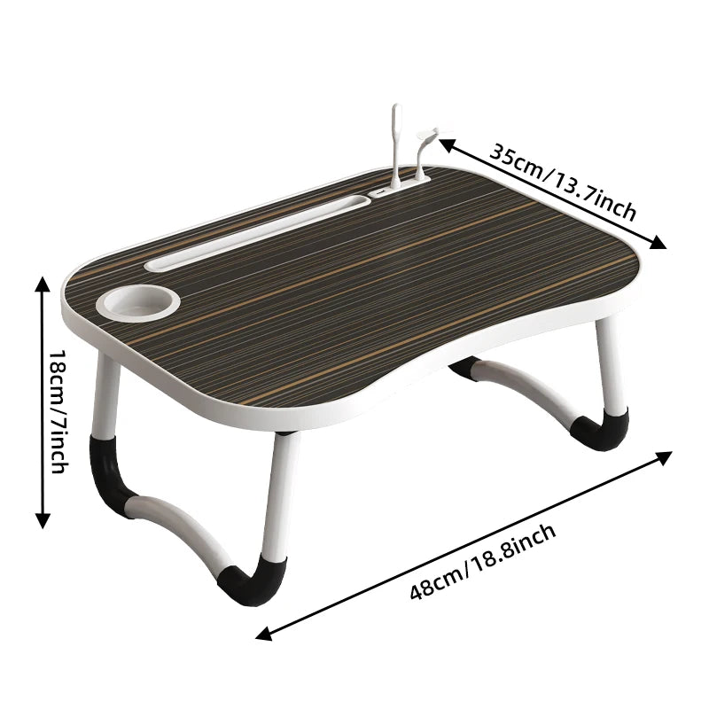 laptop , bedside breakfast table with cup holder and side draw