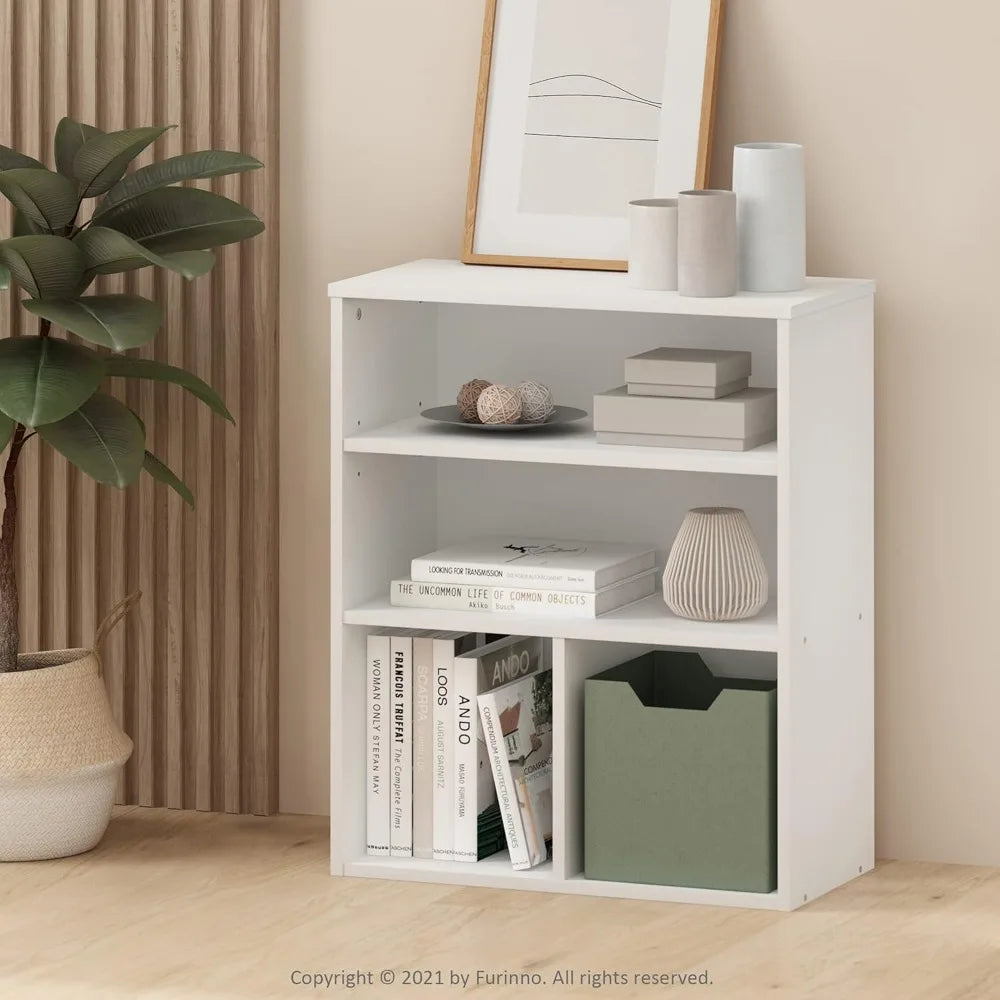 3 Tier White Display Bookcase