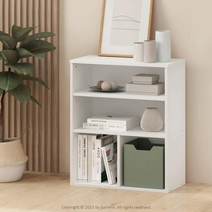 3 Tier White Display Bookcase