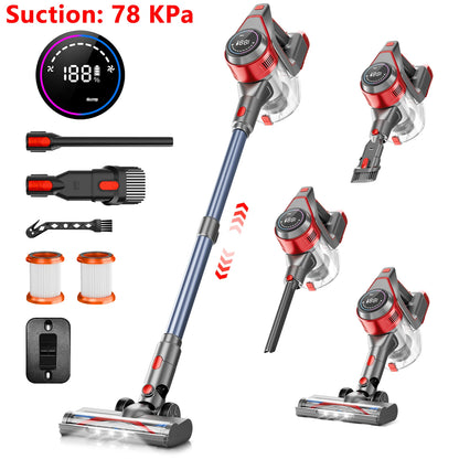 Honki Cordless Vacuum Cleaner 78KPA 45Mins 6*2200mAh Lightweight Stick Vacuum Cleaner for Home Hardwood Floor Carpet Pet Hair