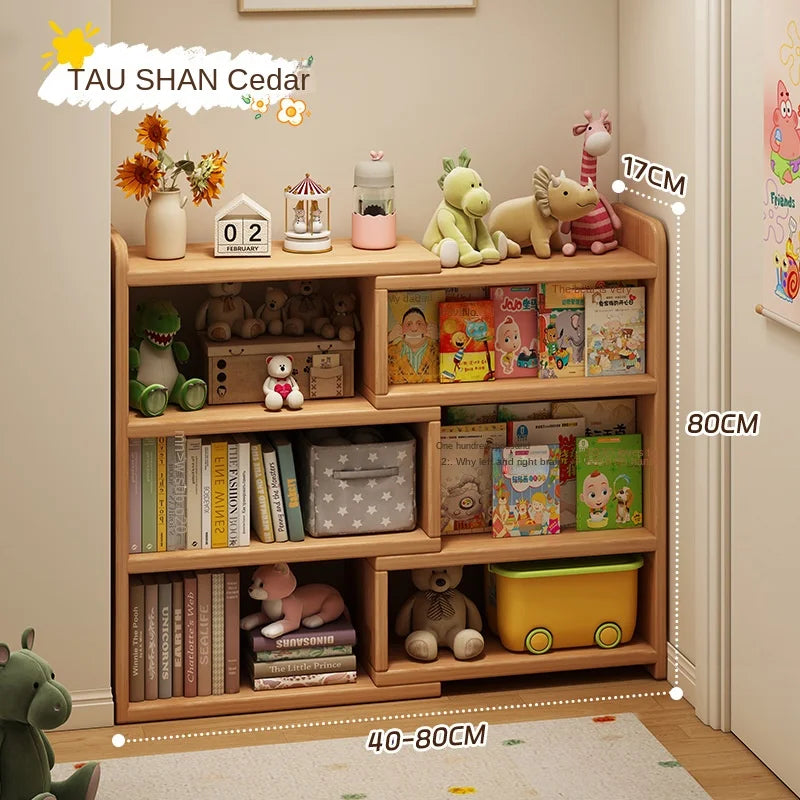Solid wood corner bookshelf, storage rack, floor-standing storage cabinet, home bookcase, wall corner extendable cabinet