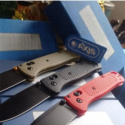 BM535 Bugout Axis Lock Folding Knife 3.24" Satin Plain Blade Grivory Handles  for Everyday Carry and Camping Hunting Outdoor