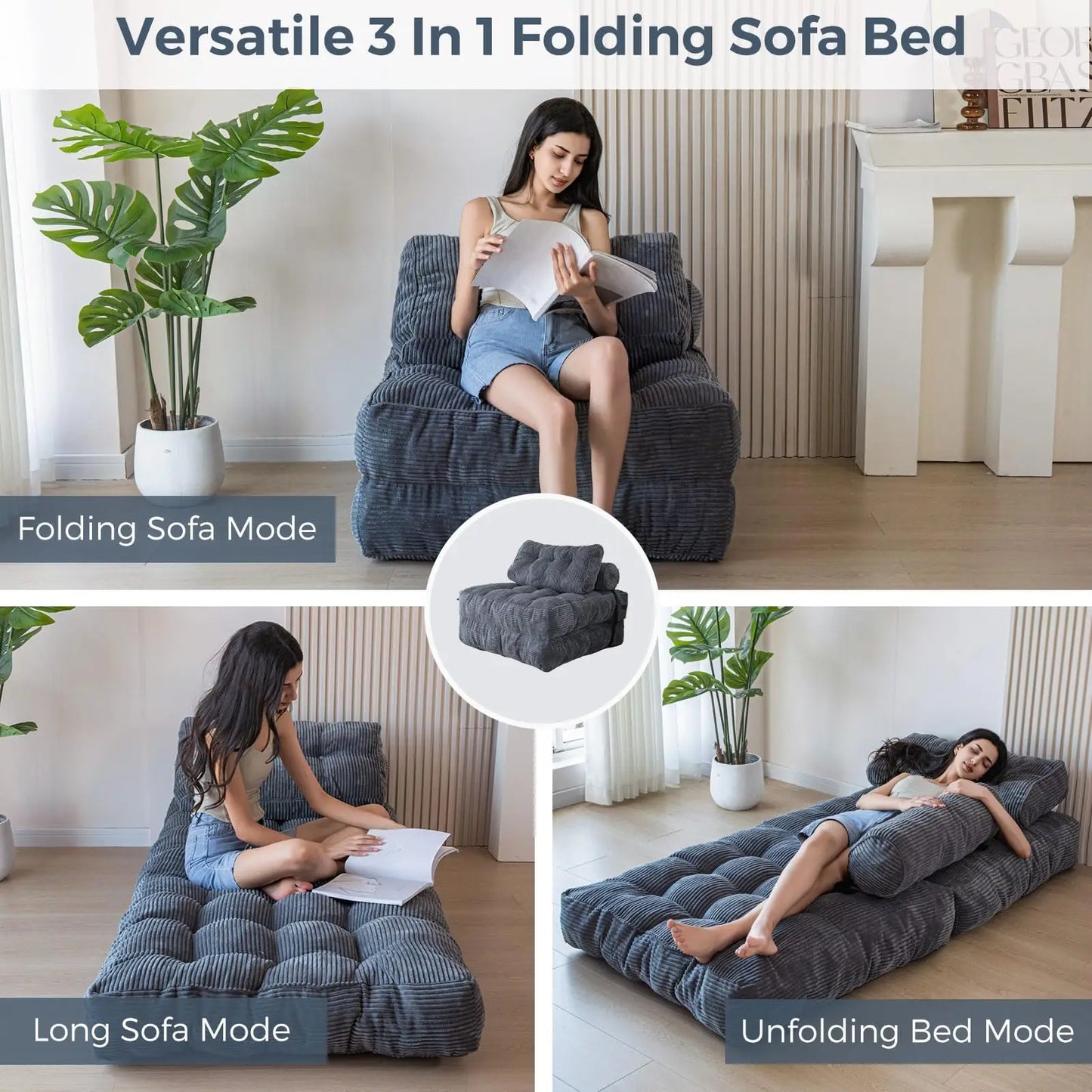 Sofa Bed Sleeper Chair - Portable Fold Out Mattress