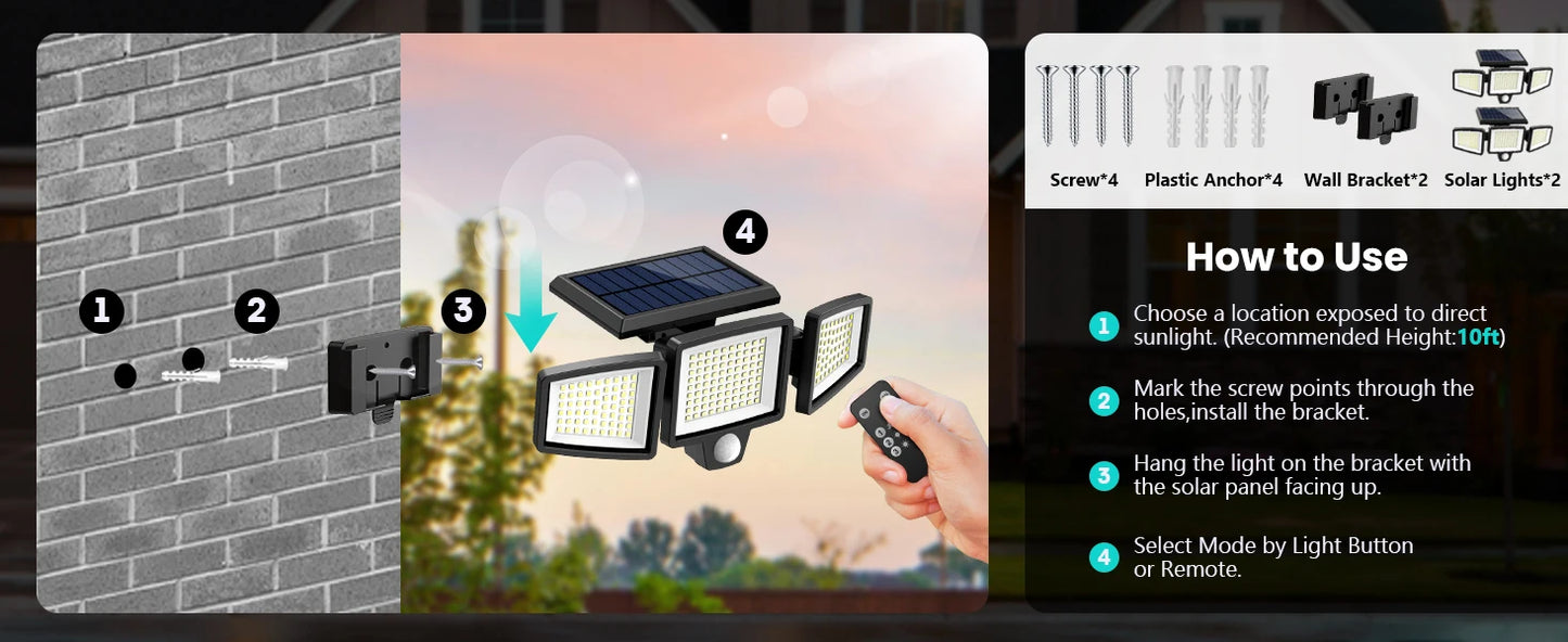 3 Pack  Motion Sensor Security Lights
