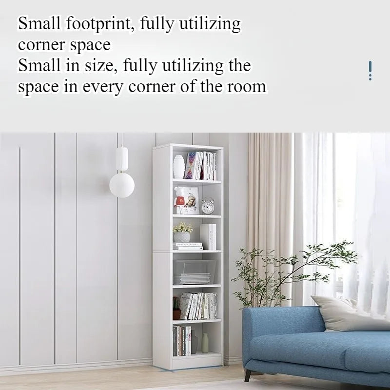 Small bookshelf between cracks, simple household storage shelf, floor-to-ceiling bedroom locker shelf, narrow bookcase