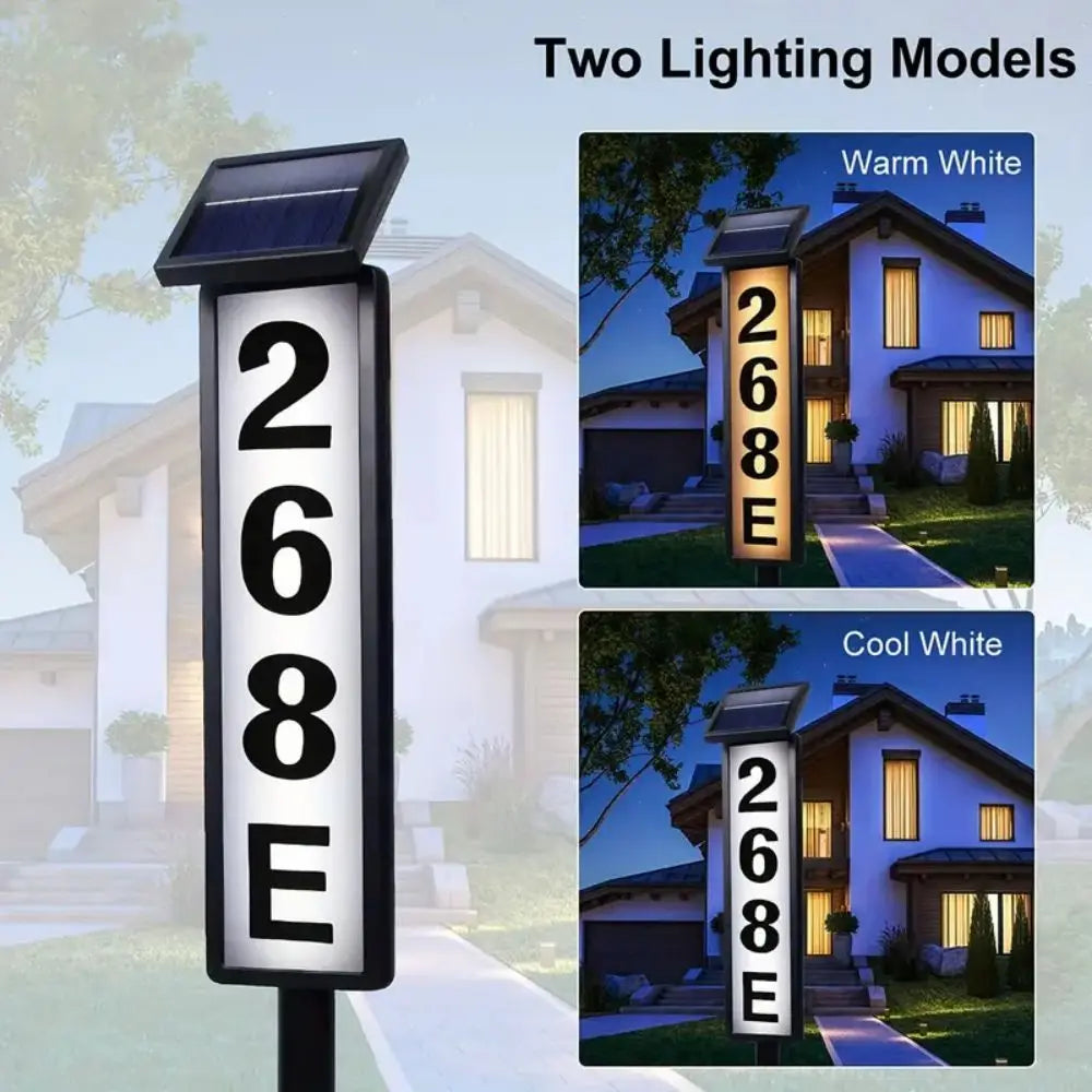 1pc With Stake, Solar Lighting Address Sign