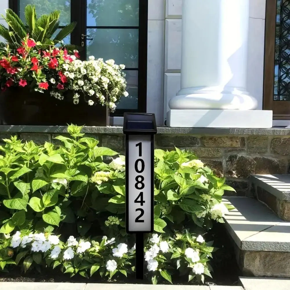 1pc With Stake, Solar Lighting Address Sign