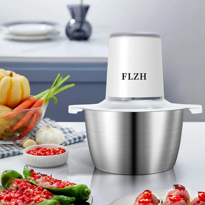 Food Chopper, Food Processor Mini Electric, 2L 148W, Stainless Steel Mincer for Kitchen, Vegetable, Onion, Garlic, Salad, Baby F