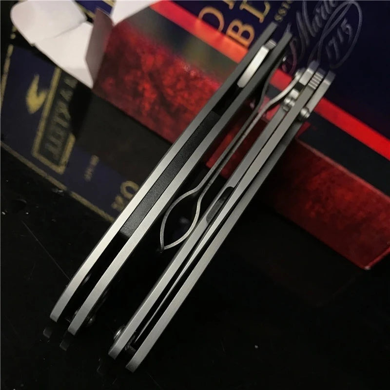 Ks1660 Ken Onion Leek Folding Knife Bead Blast Plain Stainless Steel Handles Outdoor Tool with Frame Lock Safe Assisted Opening and Reversible Pocketclip
