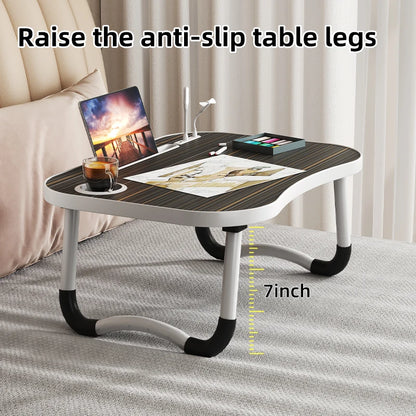 laptop , bedside breakfast table with cup holder and side draw