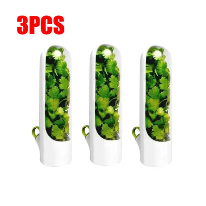Refrigerator Herb Crisper Saver Container Vegetable Preserving Bottle Home Storage Fresh Kitchens Accessories Kitchen Organizers