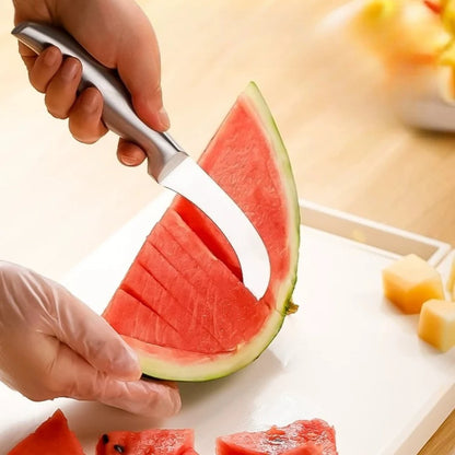 Watermelon Slicer, Watermelon Cut Into Pieces, Stainless Steel Wooden-handled Watermelon Knife Tool
