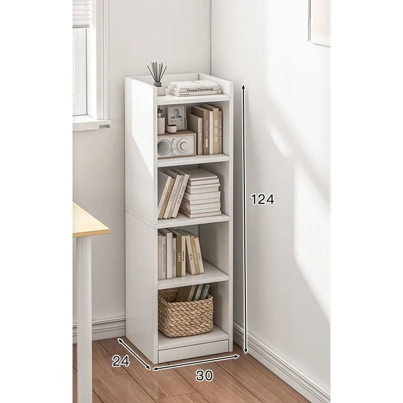 Small bookshelf between cracks, simple household storage shelf, floor-to-ceiling bedroom locker shelf, narrow bookcase