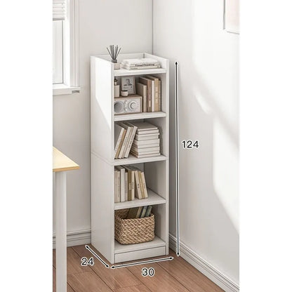 Small bookshelf between cracks, simple household storage shelf, floor-to-ceiling bedroom locker shelf, narrow bookcase