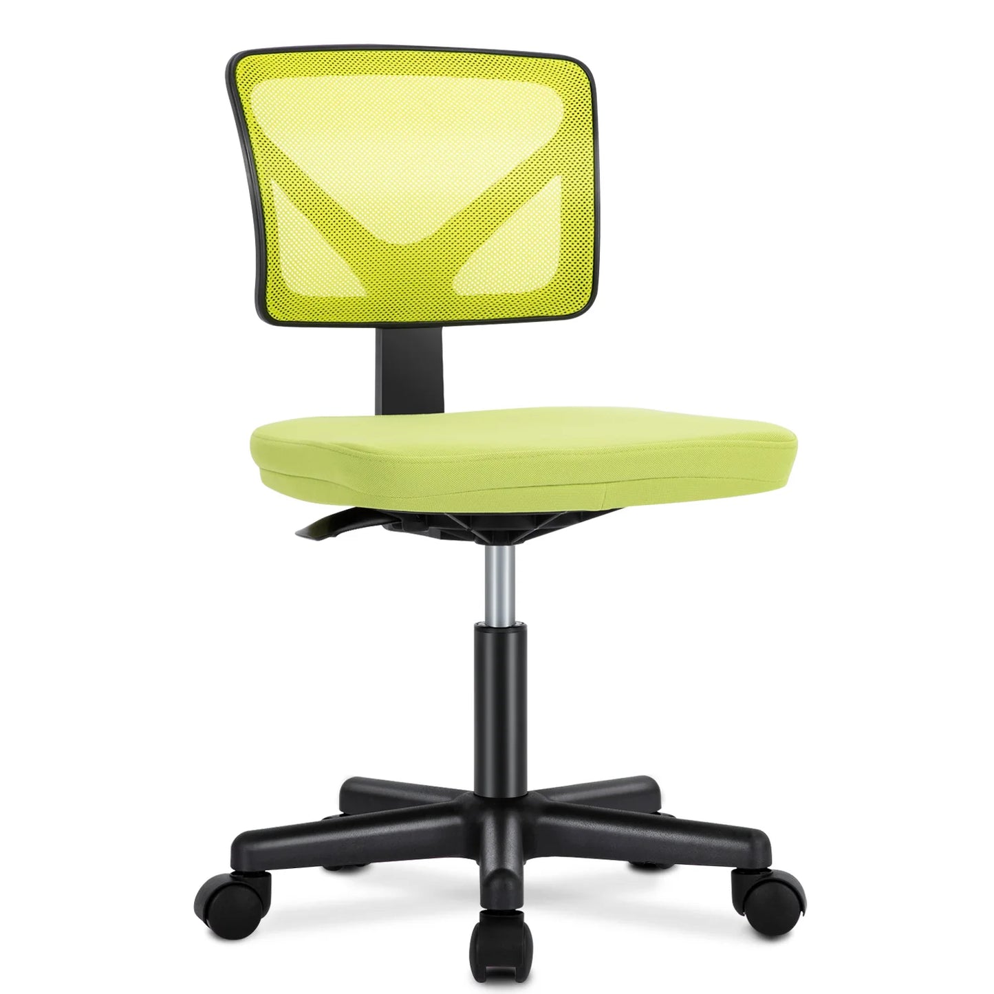 Lumbar Support Armless Low Back with Wheels Adjustable Height 360° Rolling Swivel Computer Chair